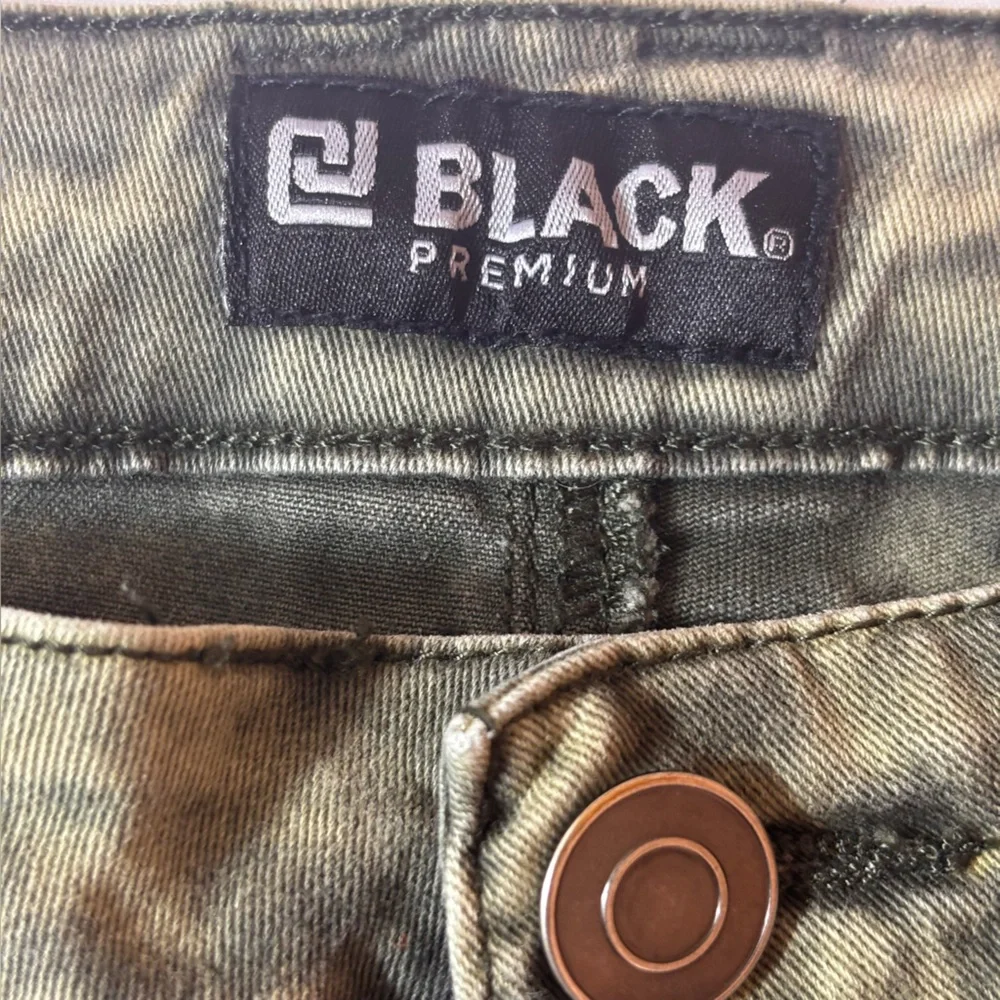 CJ Black Premium Mens Skinny Jeans Distressed Moto Biker Pants Green Sz 28x30